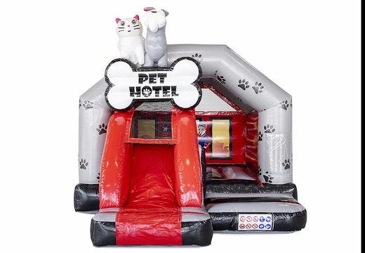 Buy inflatable bouncer slide combo with slide in animal hotel theme for kids