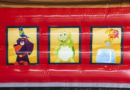 Order bouncy castle air cushion with slide in animal hotel theme for children