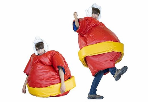 Order Christmas style sumo suits with red and yellow
