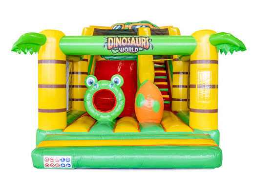 Buy inflatable slide with bouncy castle in dino theme for children