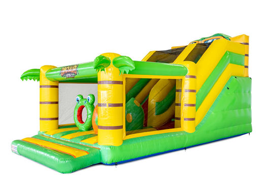 Order inflatable slide with bouncy castle in dino theme for children