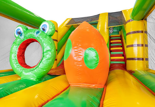 Inflatable slide with bouncy castle section for sale in dino theme for children