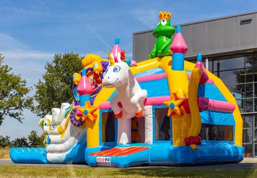 Buy inflatable multiplay super bouncy castle in unicorn style with lots of colors for children