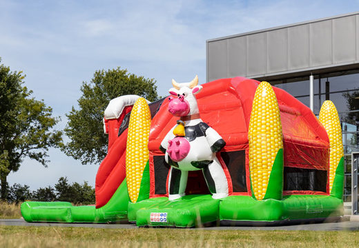 Buy inflatable farm themed multiplay super bouncy castle with cow for kids