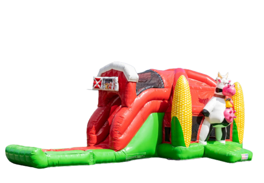 Buy multiplay super inflatable air cushion in farm theme red and green for children