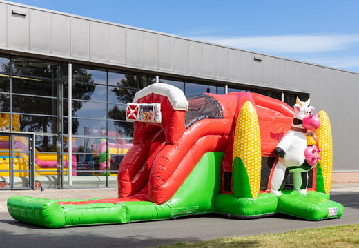 Order inflatable multiplay super bouncy castle in farm theme with cow for children