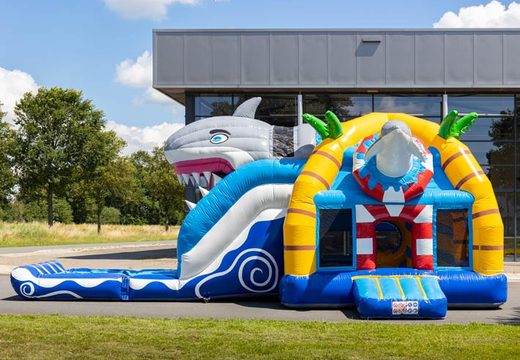 Seaworld theme inflatable multiplay super bouncer with big shark on it for sale for kids