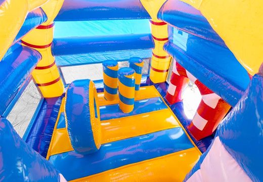 Order inflatable bouncy castle with slide in seaworld theme with large shark for children