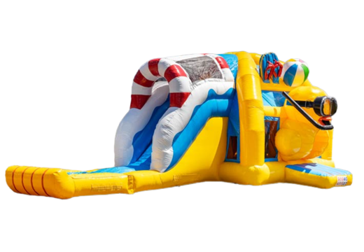 Rubber duck theme yellow inflatable multiplay super bouncer for kids for sale