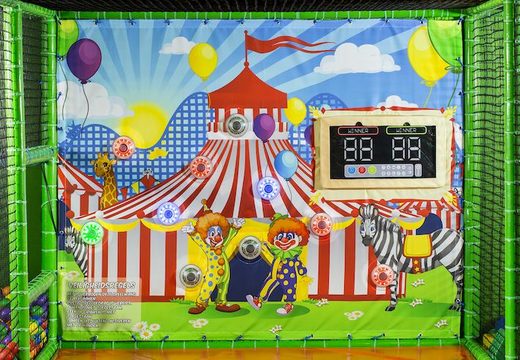 Order a playground interactive wall with a circus-themed spotlight in the front at Jb