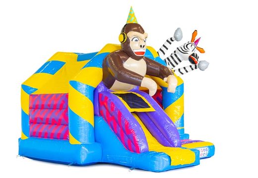 Inflatable slide combo animal party with front slide for sale for kids