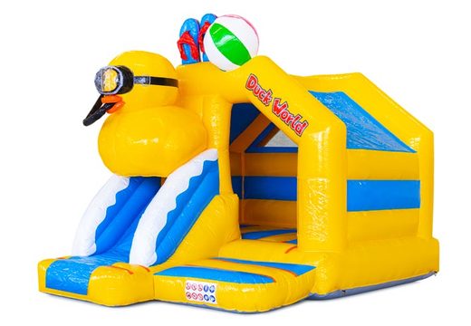 Inflatable bouncer slide combo with front slide in duck theme for sale for kids