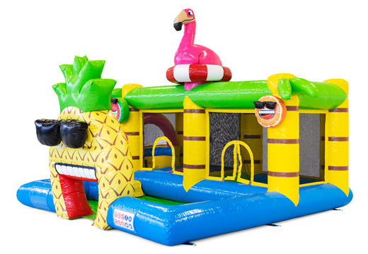 Buy inflatable bouncy castle in Flamingo theme for children. Order inflatables online at JB Inflatables America
