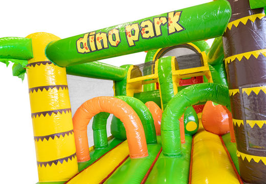 13 meter long Dino inflatable obstacle course for children. Buy inflatable obstacle courses now online at JB Inflatables America