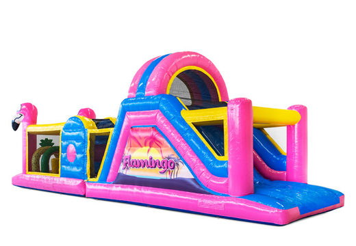 Order obstacle course in theme Flamingo for kids. Buy inflatable obstacle courses now online at JB Inflatables America