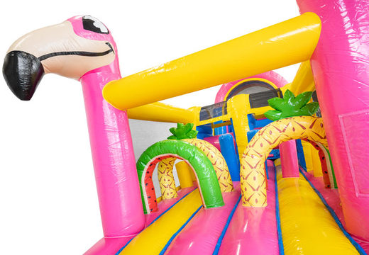 Order Flamingo 13m inflatable obstacle course for children. Buy inflatable obstacle courses now online at JB Inflatables America