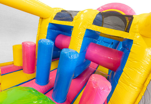13 meter long Flamingo inflatable obstacle course for children. Buy inflatable obstacle courses now online at JB Inflatables America