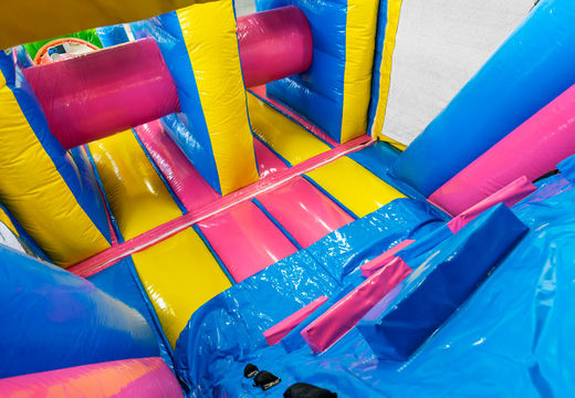 Order 13 meter long Flamingo inflatable obstacle course for children. Buy inflatable obstacle courses now online at JB Inflatables America