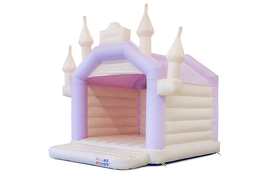 Buy A Frame bouncy castle in pastel colors purple mint for children. Order inflatables online at JB Inflatables America