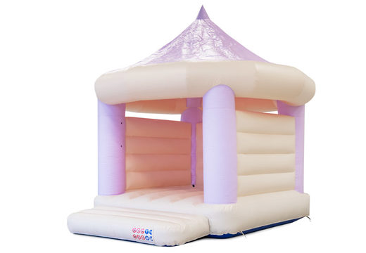 Standard carousel bouncy castle for sale in pastel colors purple mint for children. Buy indoor inflatables online at JB Inflatables America