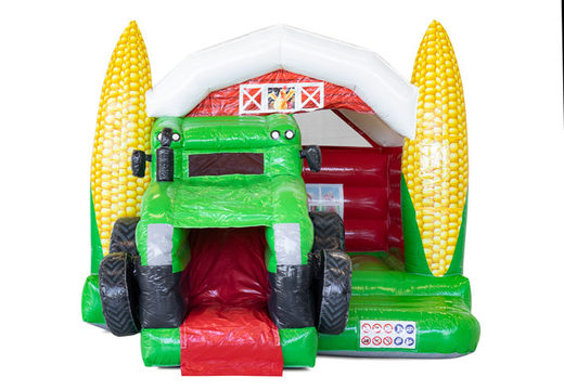 Order small indoor inflatable Slide Combo bouncy castle in theme Tractor for children. Buy inflatable bouncers now at JB Inflatables America