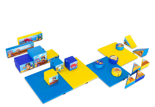 Large Softplay set in Pirate Jungle theme with colorful blocks to play with